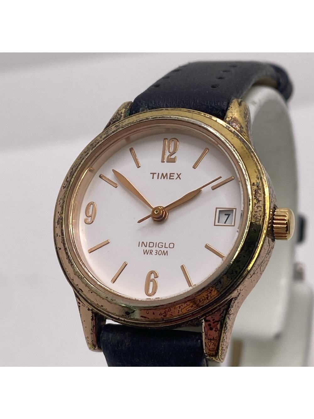 Vintage Timex Womens Rose Gold Indiglo Watch New Battery